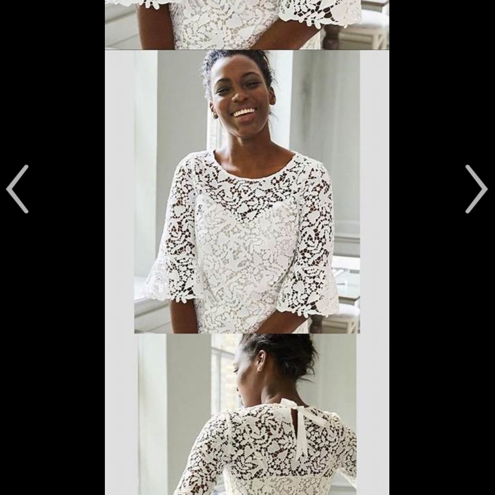 Boden Brittany white lace top